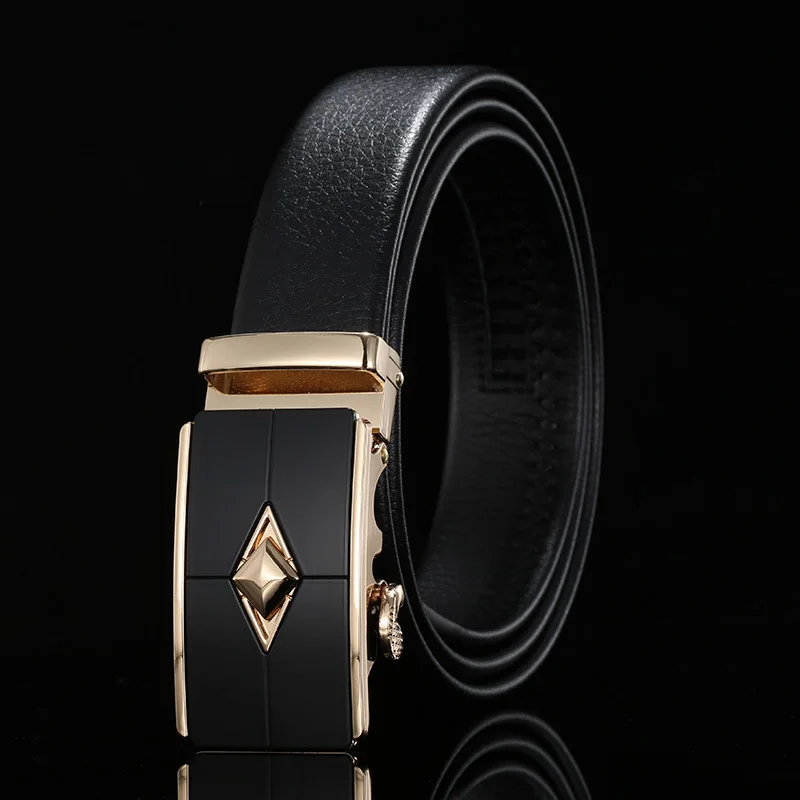 Мужской ремень из натуральной кожи с автоматической пряжкой 110-130 см | Аксессуары