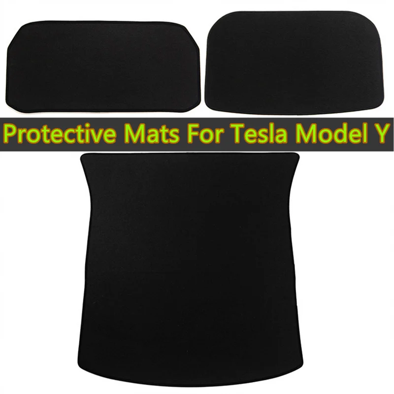 

Waterproof Front Rear Trunk Cargo Suede Flocking Protective Pad Mat Pad Car Modification Accessories For Tesla Model Y