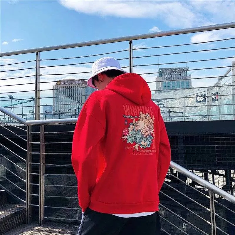 Толстовка мужская с капюшоном Модный свитшот в стиле Харадзюку повседневная