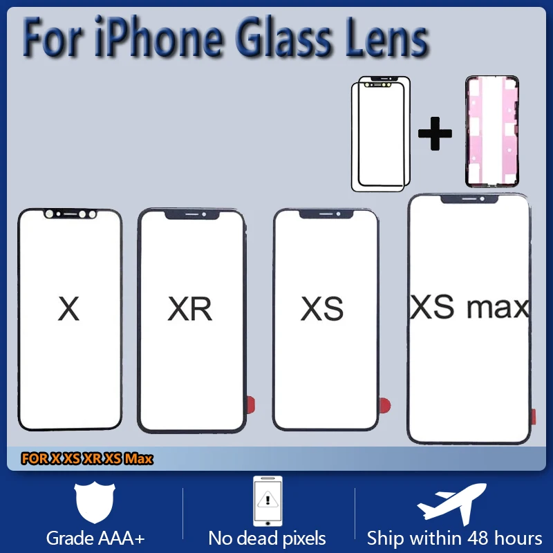 

Touch Panel Replacement For iPhone X XS XR XS MAX Front Outer Screen Glass Lens With Frame Bezel Repair parts