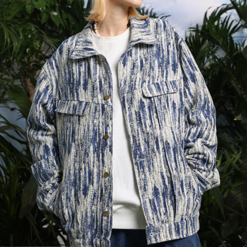 Парная джинсовая куртка ретро уличный стиль оверсайз с карманами Harajuku