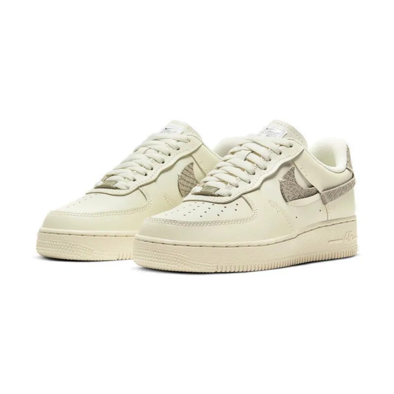 

Nike Air Force Rice White Snake Pattern Deconstructed Broken Hook Air Force One Sneakers Women's Shoes DH3869-001 DH3869-001 36