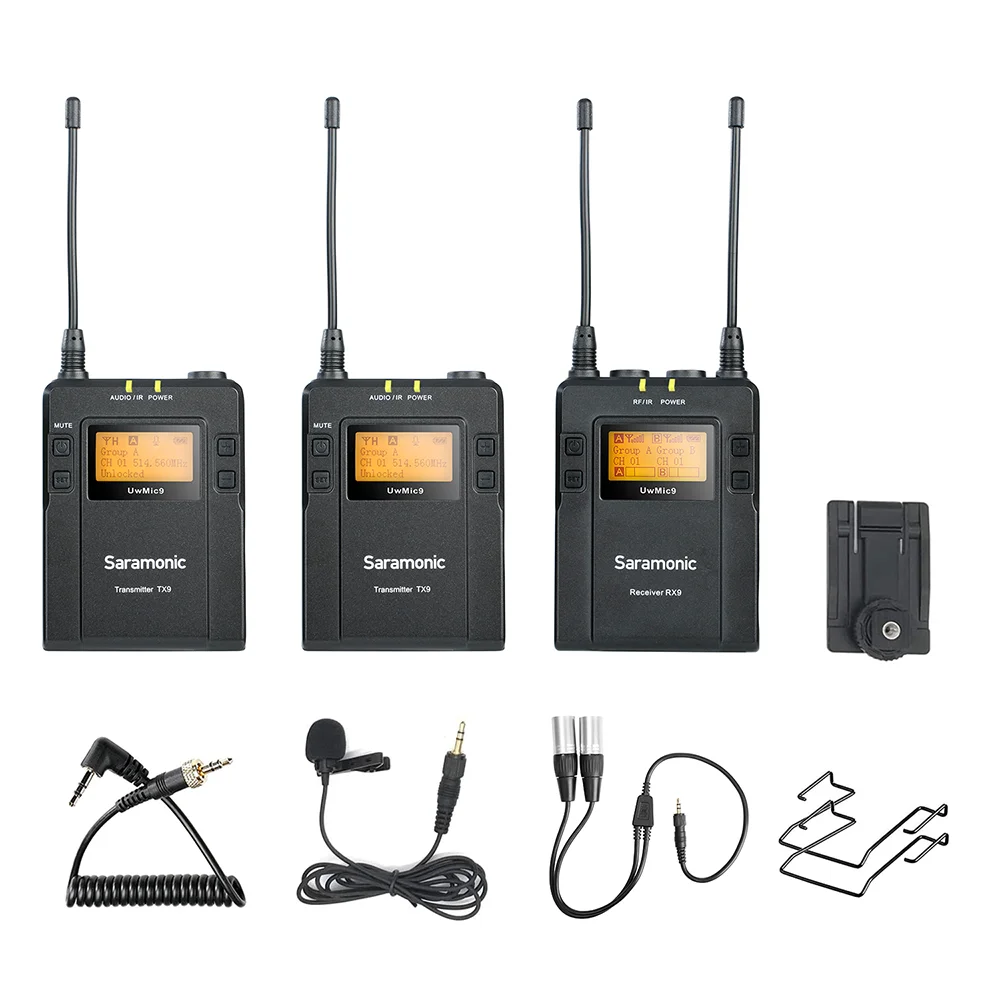 Новинка беспроводная петличная микрофонная камера Saramonic UwMic9 UHF передатчики и