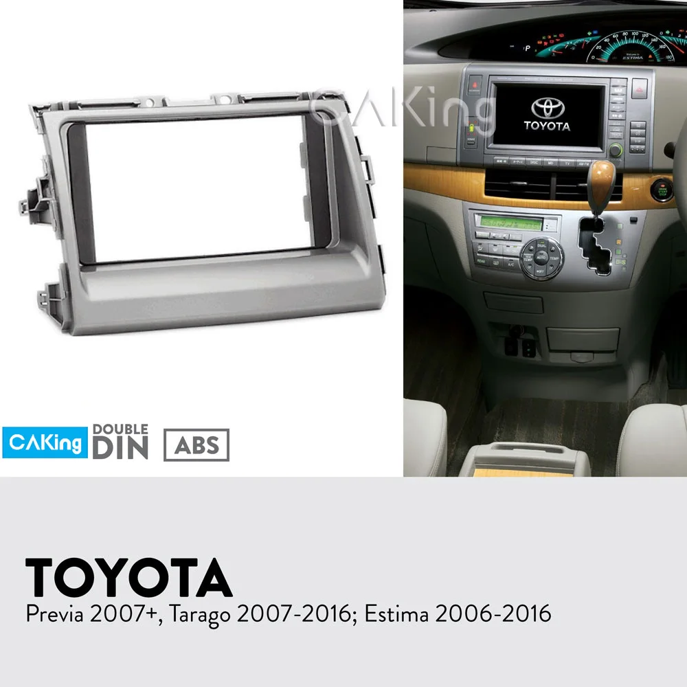 Car Fascia Radio Panel for Toyota Previa 2007+Tarago 2007-2016Estima 2006-2016 Dash Kit Console Facia Plate Bezel Trim Adapter | Автомобили