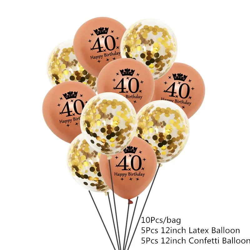 Gold 40 Chicinlife 10 шт. золото/серебро номер 30/40/50/60 лет питьевой Бумага соломенная шляпа для взрослых День рождения Юбилей Декор поставки - Цвет: Gold 40