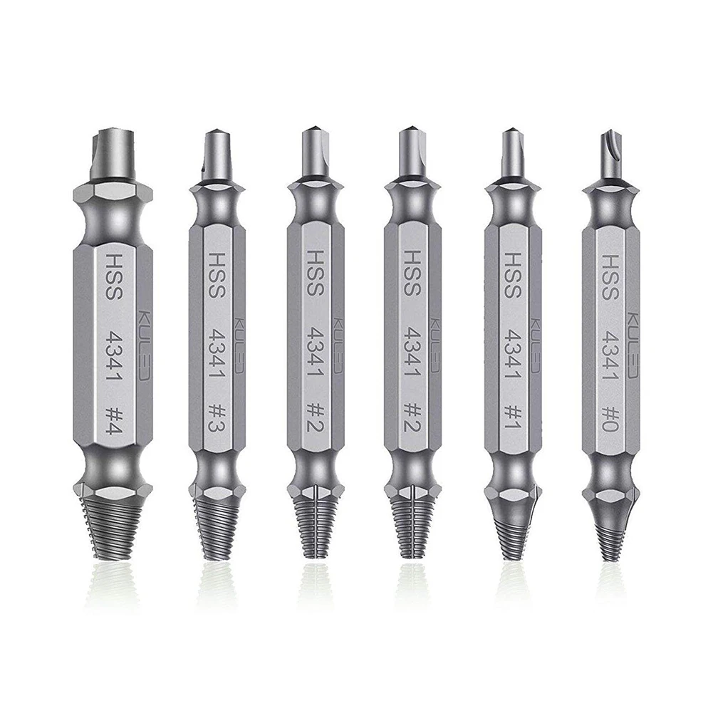

6Pcs/set Screw Extractor Drill Bits Guide Kit Damaged Screw Remover Set for Stripping Breaking Screws Bolt Extractor