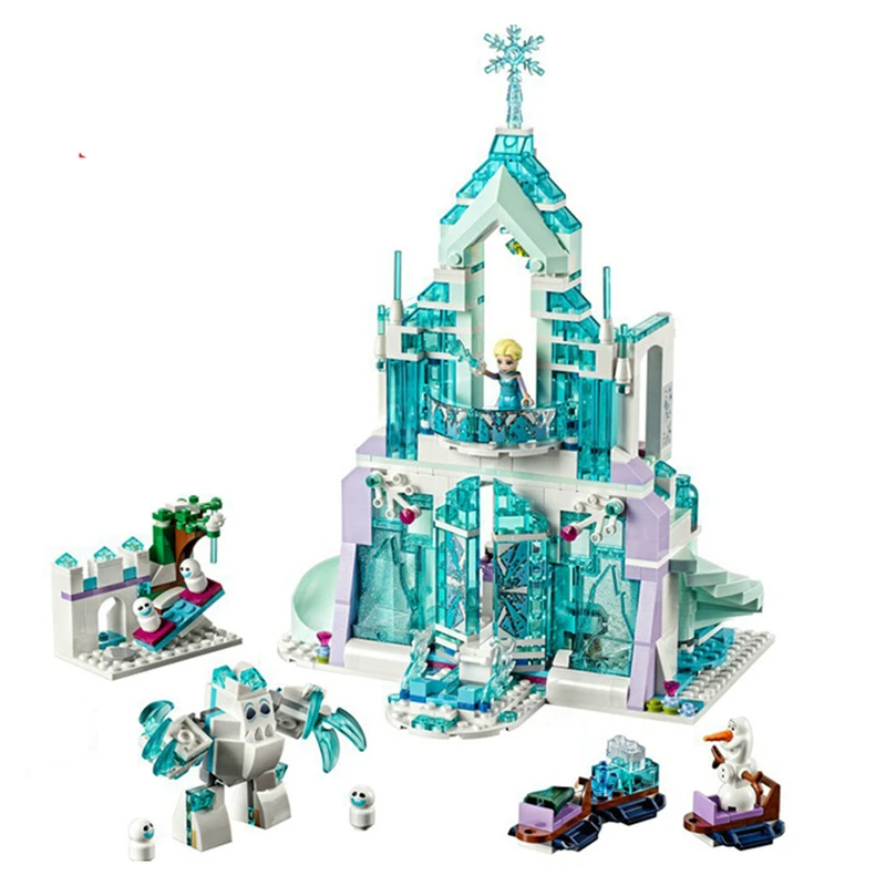 

731pcs Snow World Series The Elsa`s Magical Ice Castle Set Girls Building Blocks Bricks Toys Girl Friend Compatible with 41148