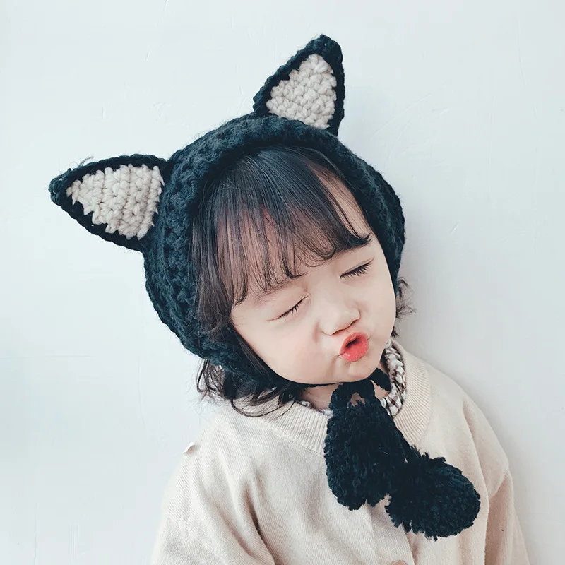 Детская шапка K72 осенне-зимняя стандартная шерстяная детские наушники сохраняют