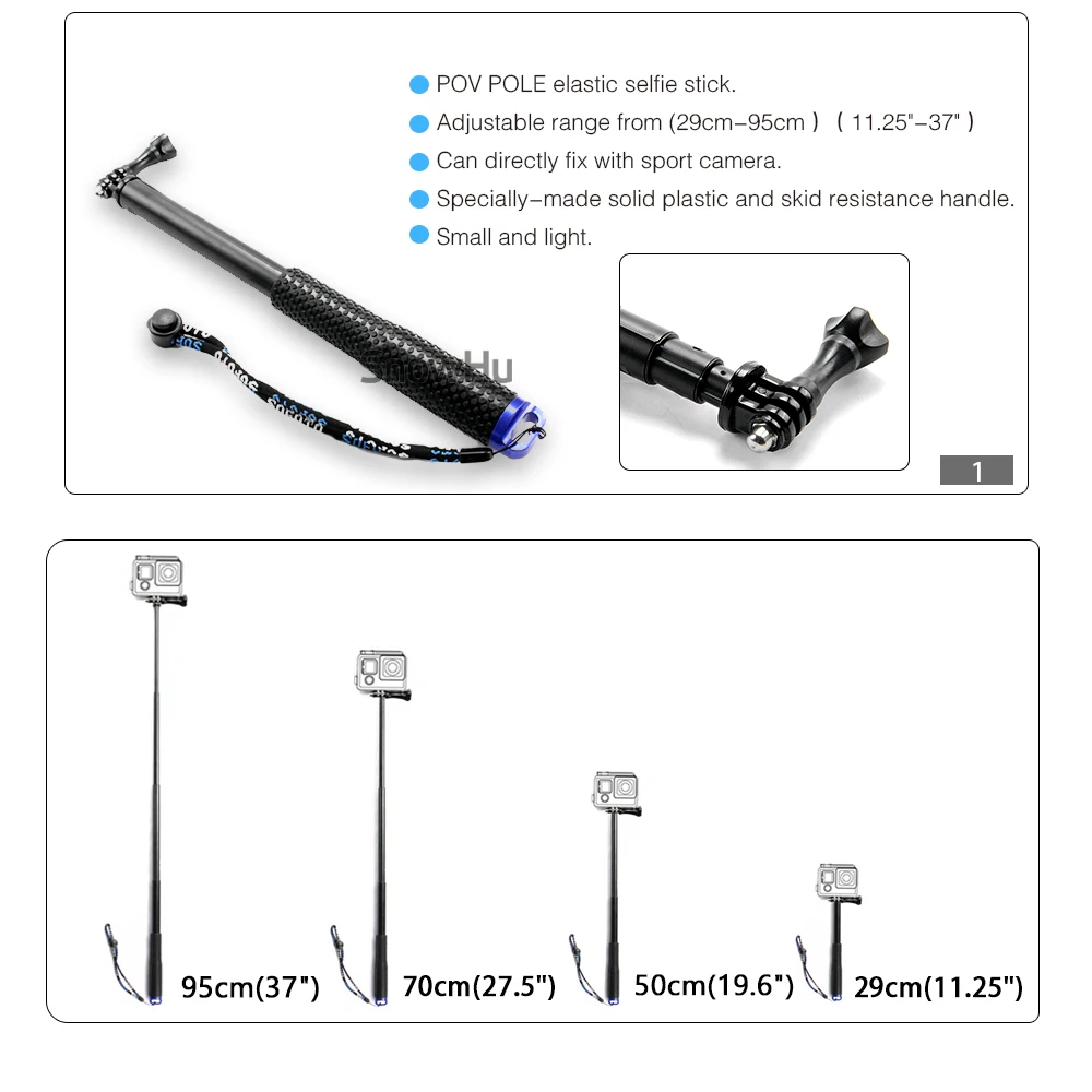 SnowHu для Gopro Hero 5/4 Session набор аксессуаров Tripod3 Way Monopod Go pro 4/5 аксессуары 4S GS70 |