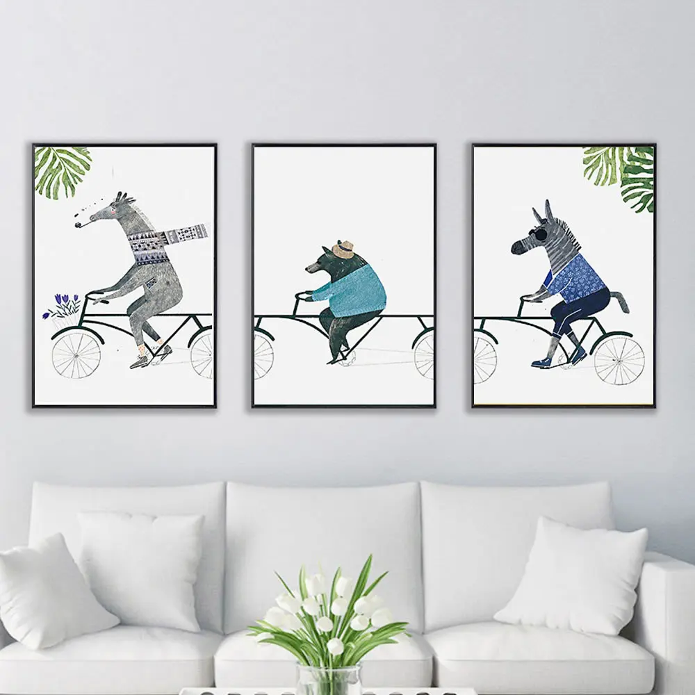 Скандинавский Животные плакат минималистский абстрактная живопись искусство