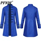 Мужской Жаккардовый костюм PFNW, однотонный длинный жаккардовый пиратский смокинг в стиле стимпанк времен Средневековья, 21D3185