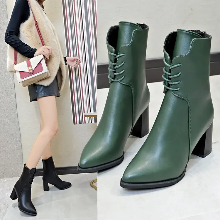 Женская обувь ботинки с острым носком роскошная дизайнерская для женщин зимние