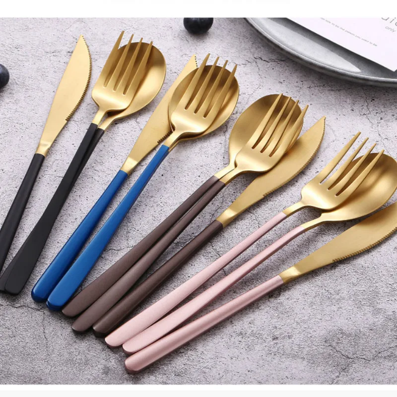 Нож для стейка высококлассный набор столовой посуды в западном стиле Золотая