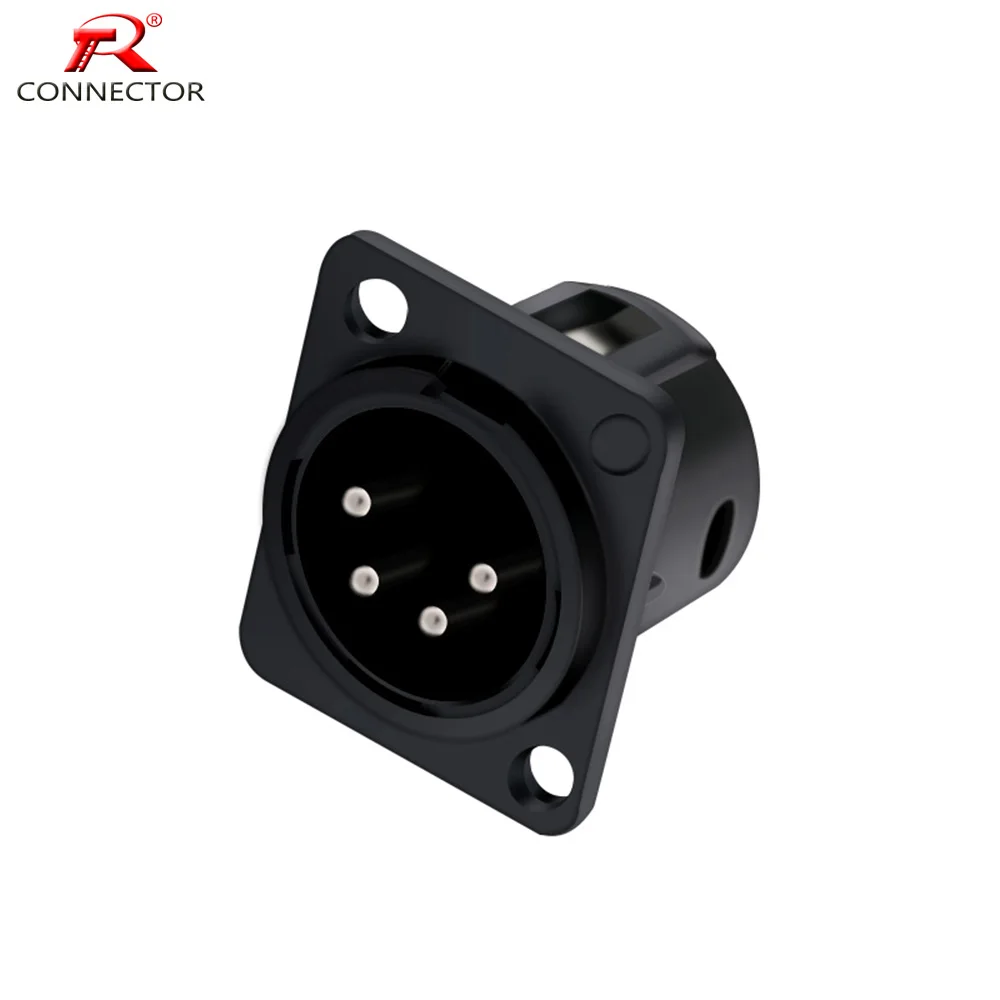 Штекерный разъем XLR 1 шт. 4-контактный штекер для микрофона/Аудио/видеосистемы