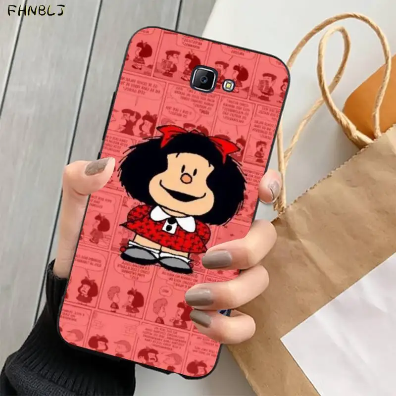 FHNBLJ Hot Mafalda Cover Black Soft Shell Phone Case for Samsung J6 J7 J2 J5 prime J4 J7 J8 2016 2017 2018 DUO core neo