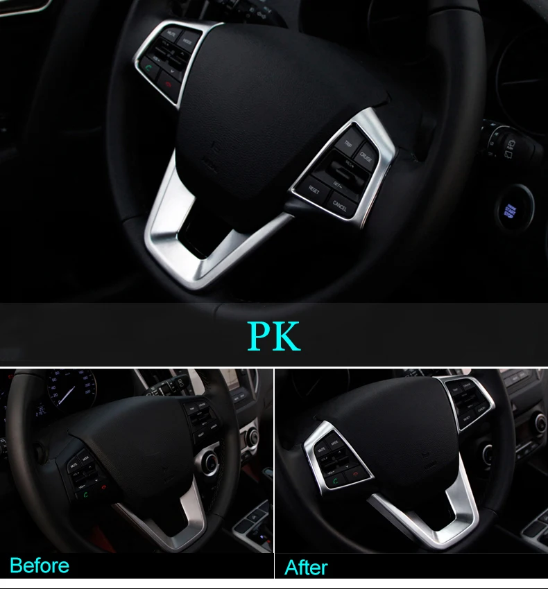 Для hyundai Creta Ix25 ABS хромированные кнопки для украшения рулевого колеса, накладка, аксессуары для интерьера