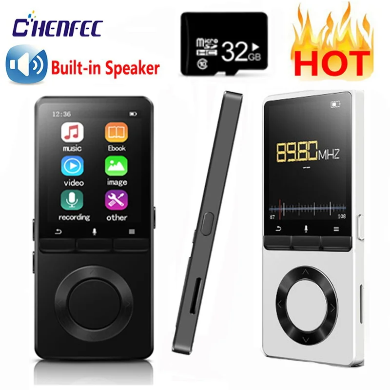 MP3-плеер с динамиком металлический Портативный HIFI музыкальный плеер с fm-радио электронная книга Спорт для Walkman Поддержка TF карты до 128 ГБ
