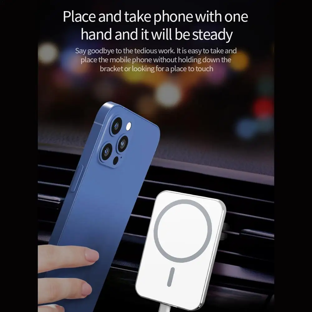 15w qi car charger type c mobile phone magsafing wireless charger car mount magnetic holder for iphone12 13 pro car charging free global shipping