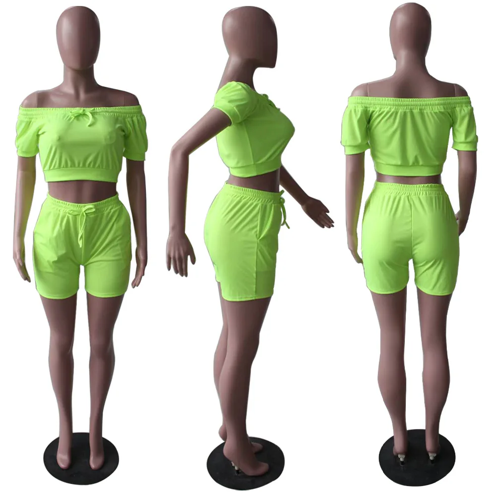 

Hot recommend style high street sext two piece set women crop tops + skinny shorts chic suit evening party clothes