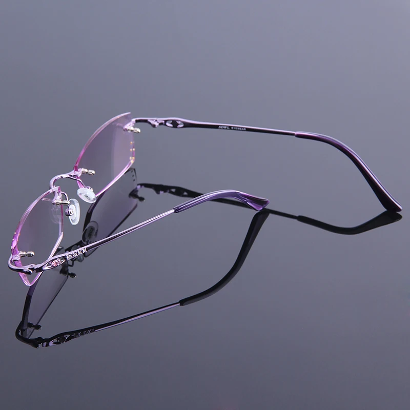Очки женские без оправы с бриллиантовой отделкой высокой прозрачностью