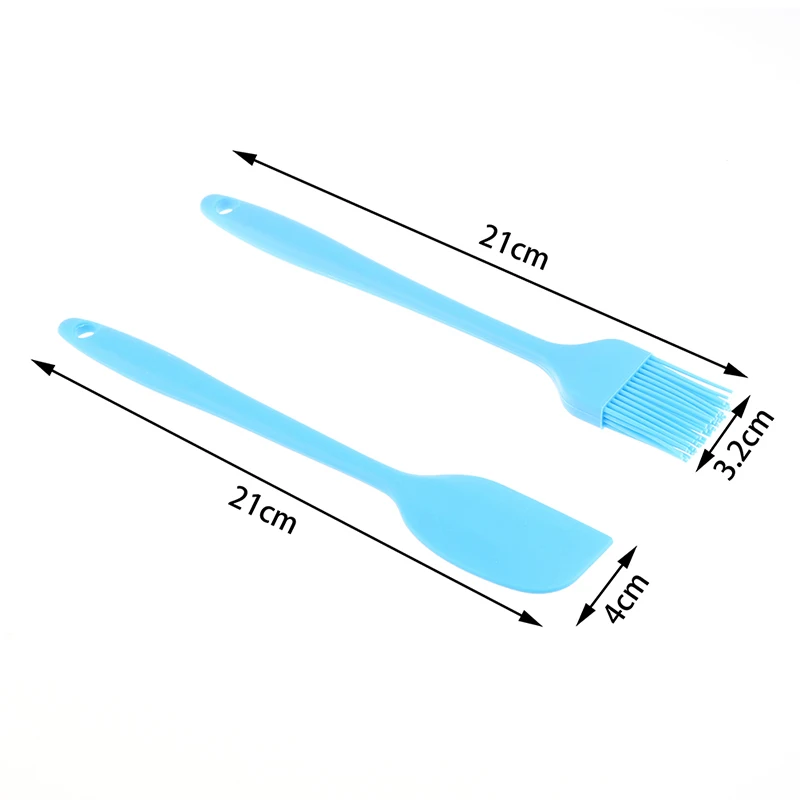 

2pcs/set BBQ Silicone Bakeware Utensil Basting Pastry Baking Cooking Tools Cake Brush And Cake Spatula Randomly Color