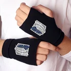 Гигантские аниме атакующие косплей перчатки с открытыми пальцами теплые мужские и женские зимние модные перчатки с принтом без пальцев подарок