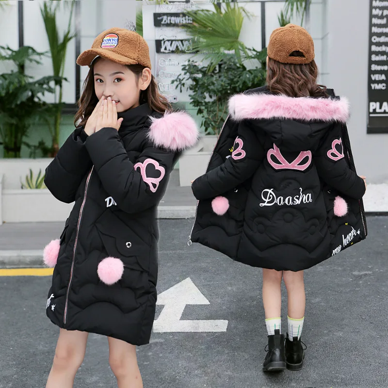 

New Girls Warm Winter Coat Artificial Fur Fashion Kids Hooded Jacket Coat for Girl Outerwear Girls Clothes 3-12 Years