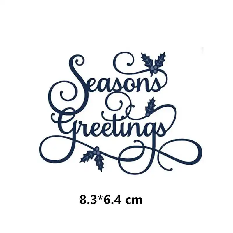 Picture 14 Merry Christmas Sending Greetings Let It Snow Phrases Metal Cutting Dies Stencil for DIY Scrapbooking Paper Cards Craft New - Цвет: Picture 14