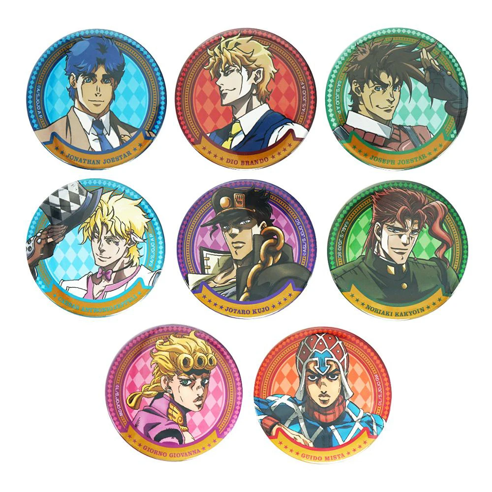 COSSUN Adventure аниме Jotaro Kujo Джонатан Joestar Джозеф Giorno Giovanna Гвидо Mista Dio Brando металлические