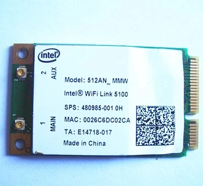 Новинка для беспроводной карты Intel WiFi Link 5100 512AN 802 11 AGN WLAN HP 480985 001 протестирована