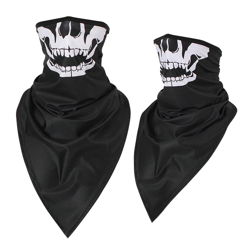 Tube Camo Headband Military Balaclava Bandana Triangle Face Mask skeleton print Windproof Soft Thin Wrap Scarf Neck Gaiter Men | Спорт и