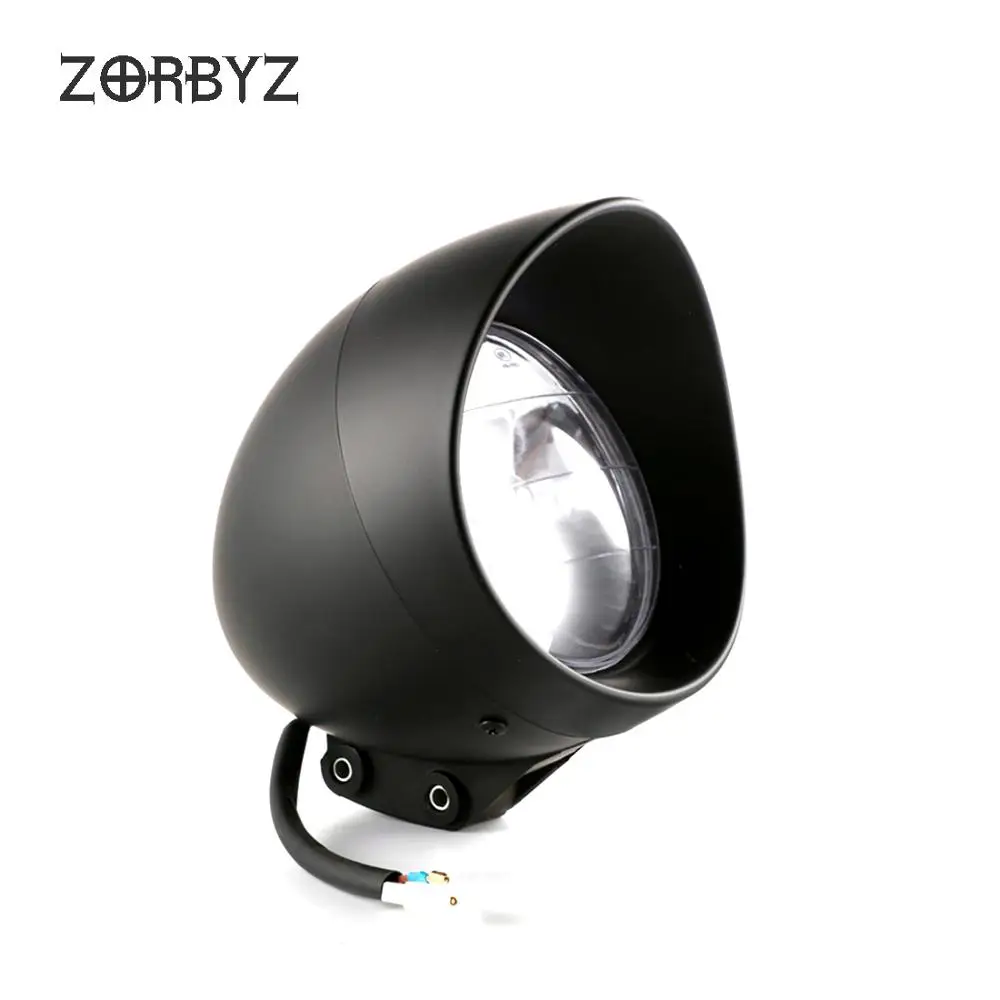 ZORBYZ мотоцикл 6," Хром ABS Пуля Передний светильник головной светильник подходит для Harley cruise Honda Steed Shadow