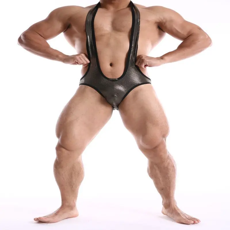 

Men Wholesale Polyester Fabric Pattern Triangle Jumpsuit Body Holding Empty Buttock Lift Men Sense Jumpsuit