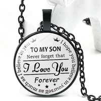 2020 fashion to my son i love you forever time glass pendant necklace men and women jewelry sweater chain