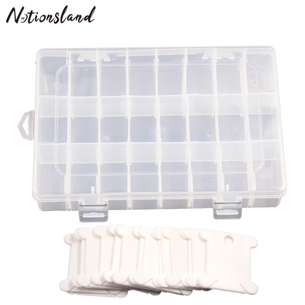 Нитки для вышивки крестиком шпульки с 24 ячейками пластиковая коробка хранения