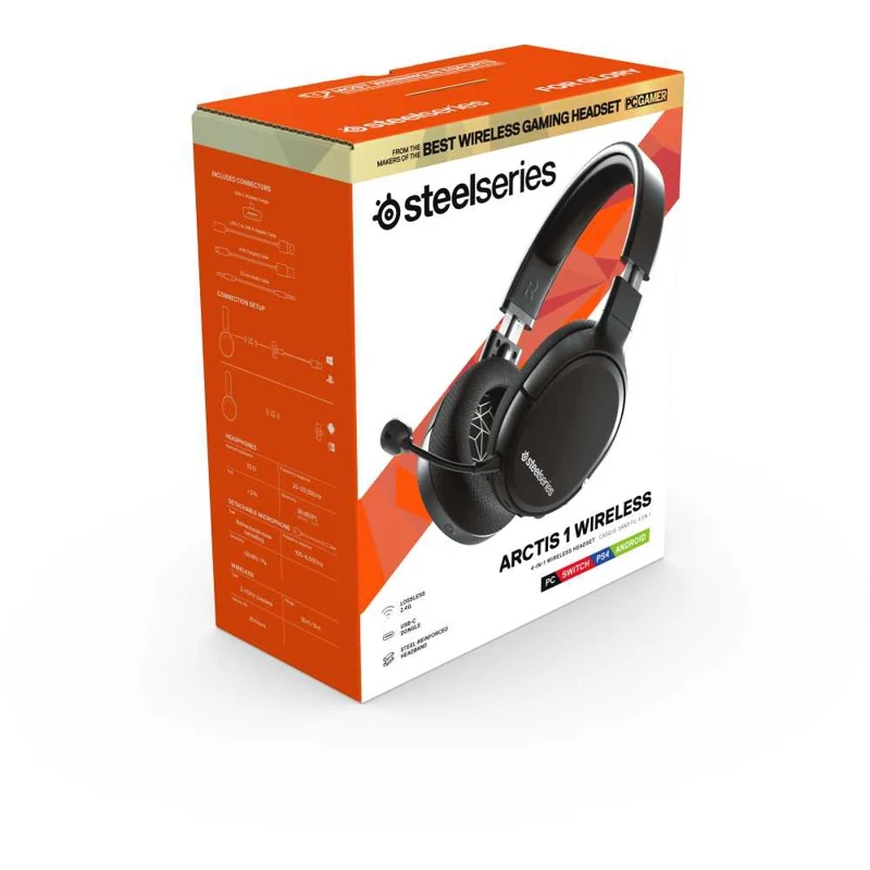Гарнитура игровая STEELSERIES Arctis 1 Wireless для компьютера мониторные радио черный (61512) |