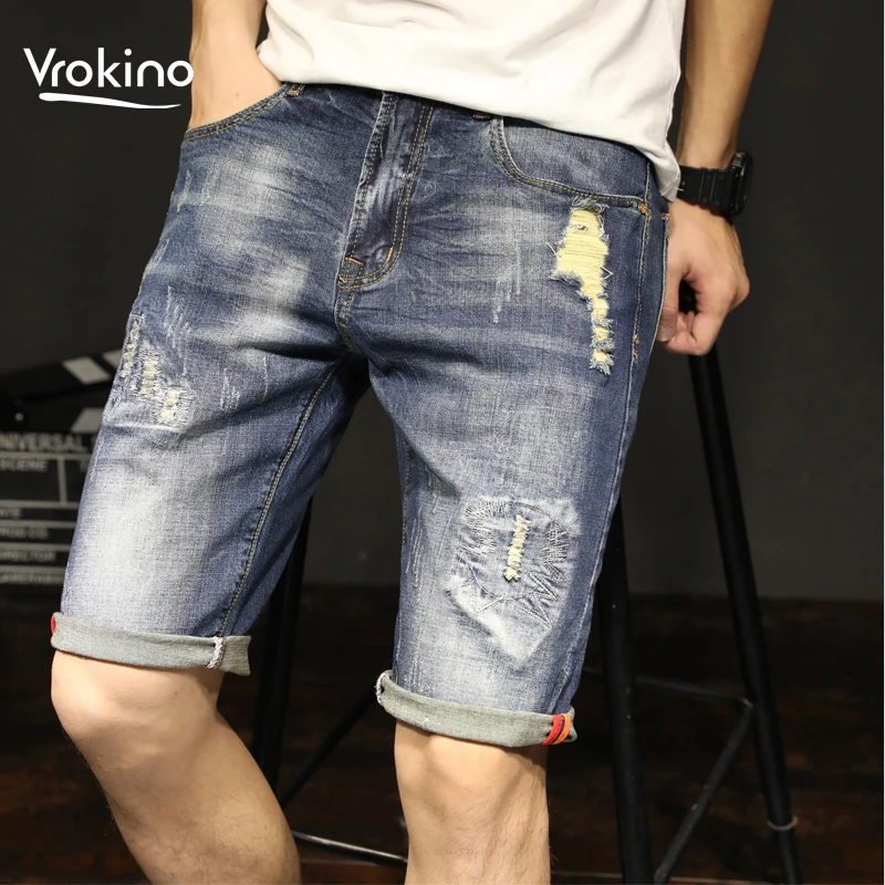 2020 летние новые стильные мужские рваные джинсовые шорты высокого качества