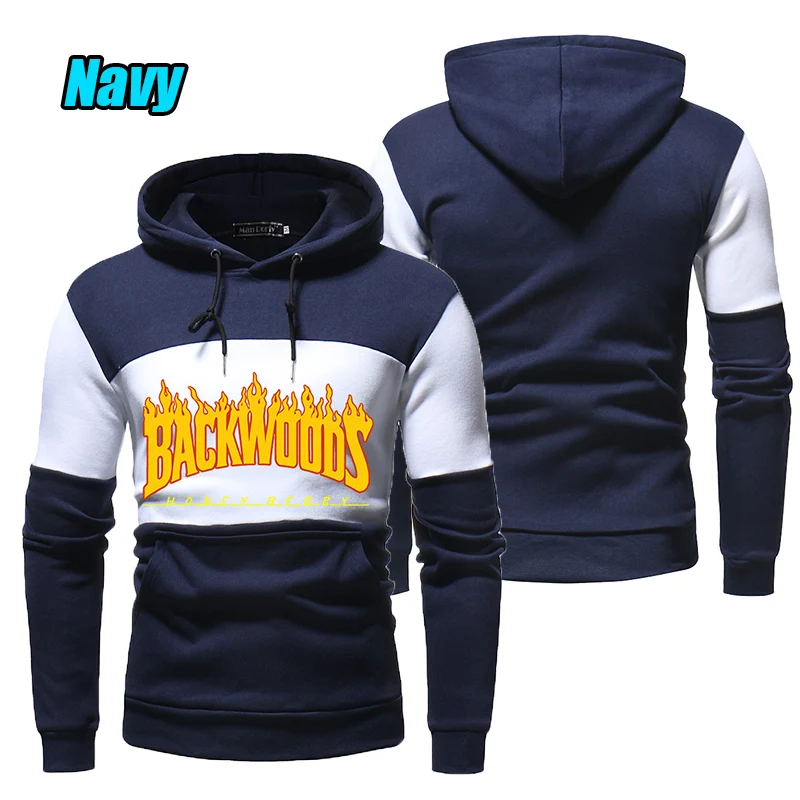 

Men's Three-Color Stitching Printed Hoodie Casual Men's Spring And Autumn Pullover Hoodie Tops Men's Sportswear Tops