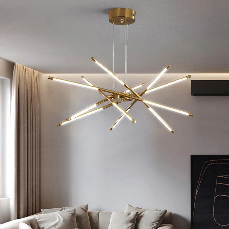 

Nordic Chandeliers Lighting Indoor For Living Dining Room Bedroom Kitchen Home Black Gold Decoration Villa Hanging Lamps LED