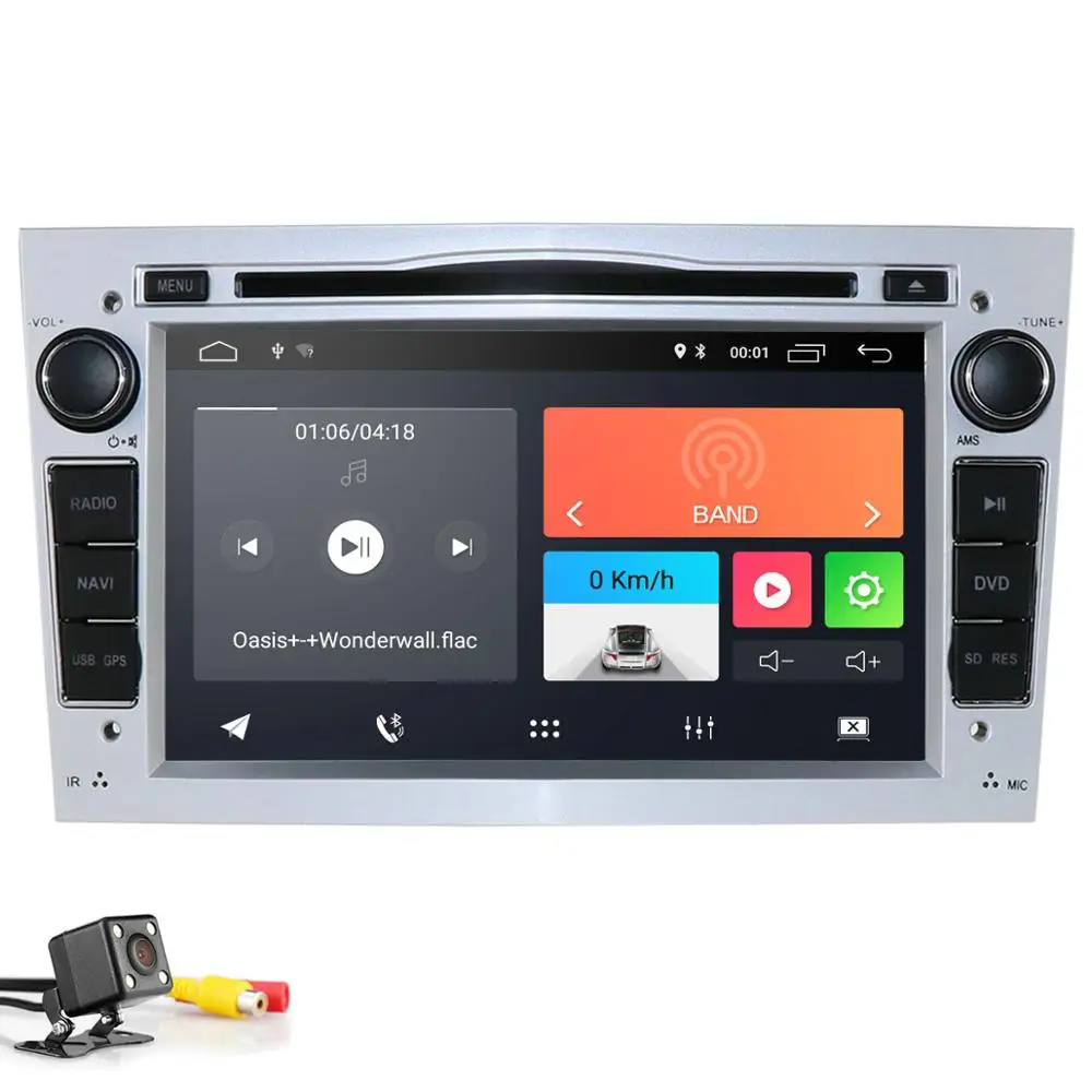 Hizpo четырехъядерный 2 DIN ram: 2 ГБ Android 9,0 автомобильный dvd-плеер для Opel Astra H Vectra Corsa Zafira B C G Автомобильный gps Радио стерео 4GWIFI - Цвет: silver