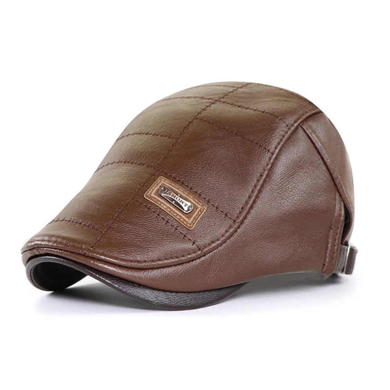 Мужская кожаная кепка-газетчик высшего уровня Gorras Planas Duckbill шляпа на зиму осень