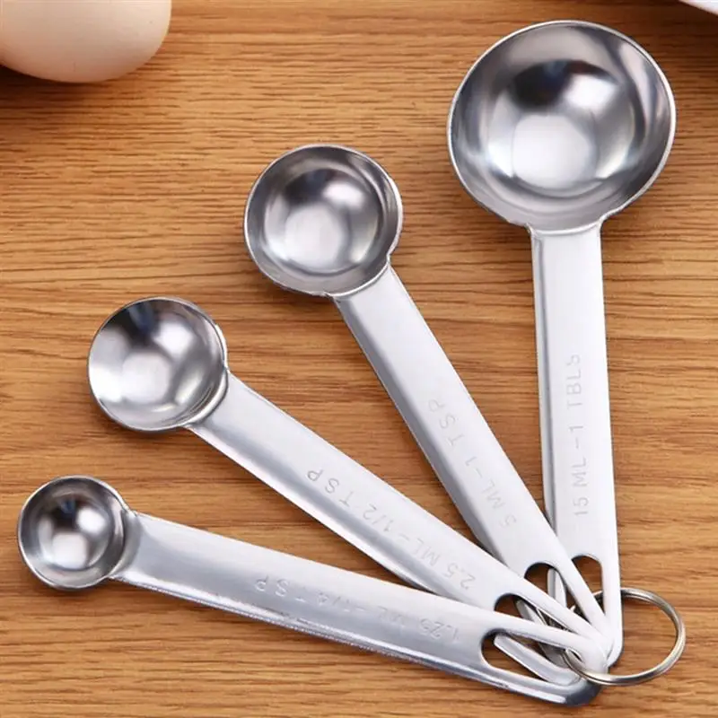 

4PCS Stainless Steel Measuring Spoon Mini Metal Measuring Teaspoon Baking Spoon DIY Baking Cooking Kitchen Tools