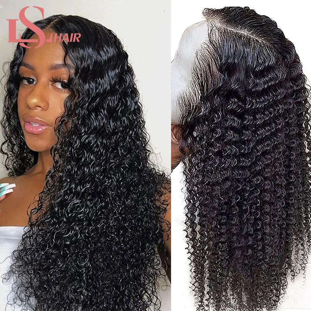 

Парик LS HAIR 13x4 Кудрявые Волнистые передние парики на сетке парики из человеческих волос HD прозрачные парики на сетке 4x4 Человеческие волосы ...