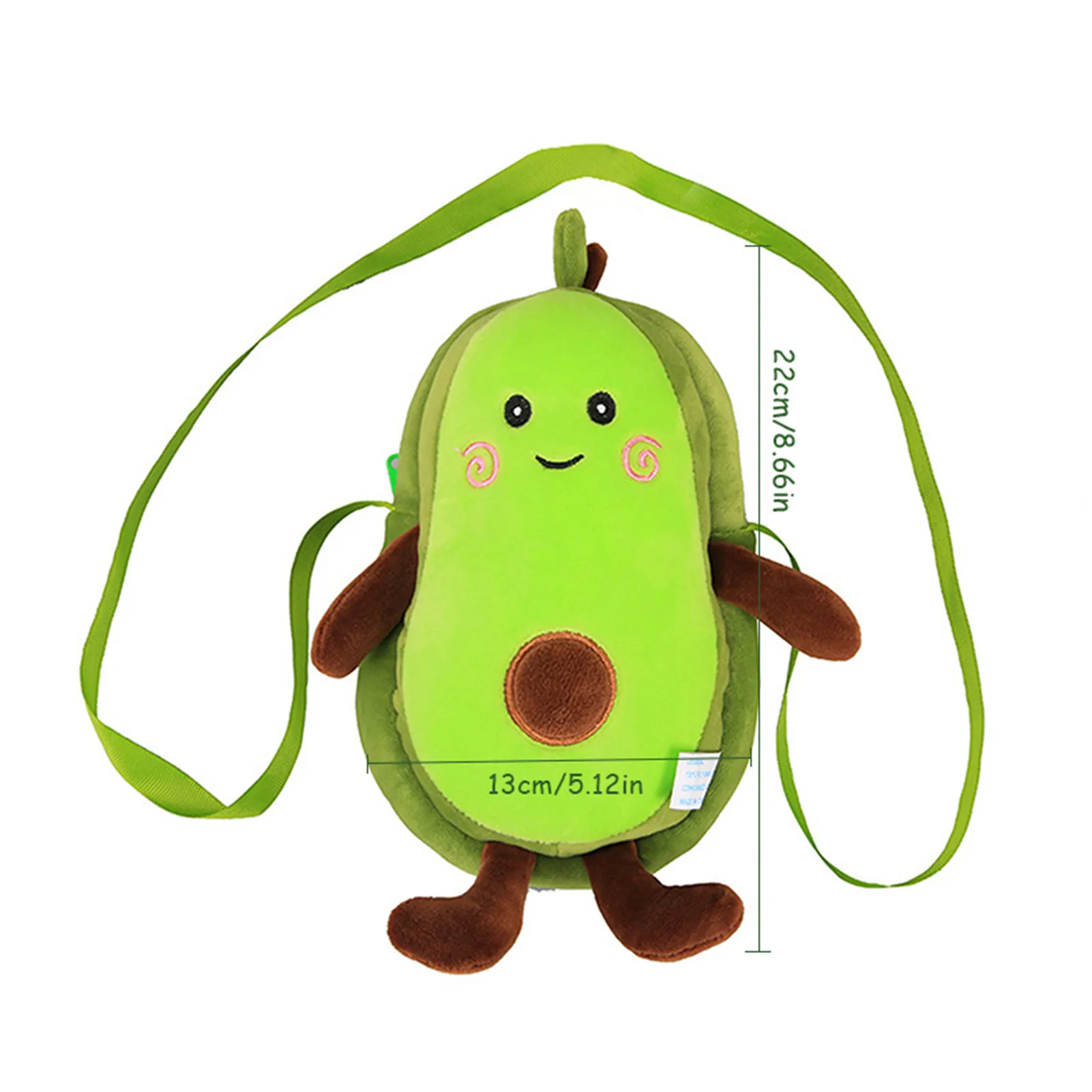 

Baby Plush Crossbody Cute Soft Fruit Avocado Doll Coin Purse Cartoon Stuffed Shoulder Bag With Zipper For Girls Birthday Gift
