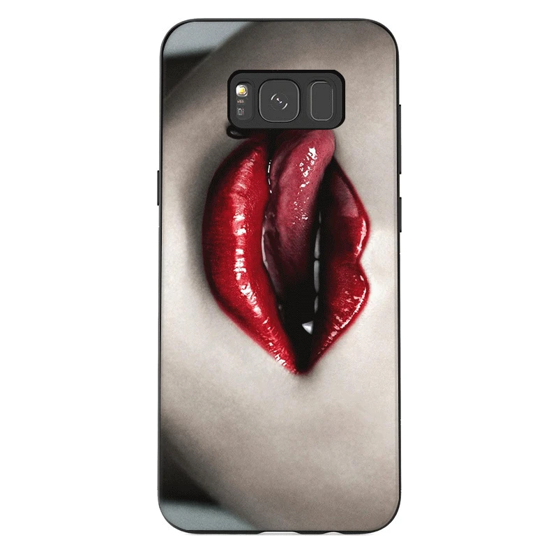 Silicome phone case for sansung J4 Core 2018 J6 Prime J7 Duo J8 M10 M20 M30 A2 Flame red lips Cute | Мобильные телефоны и