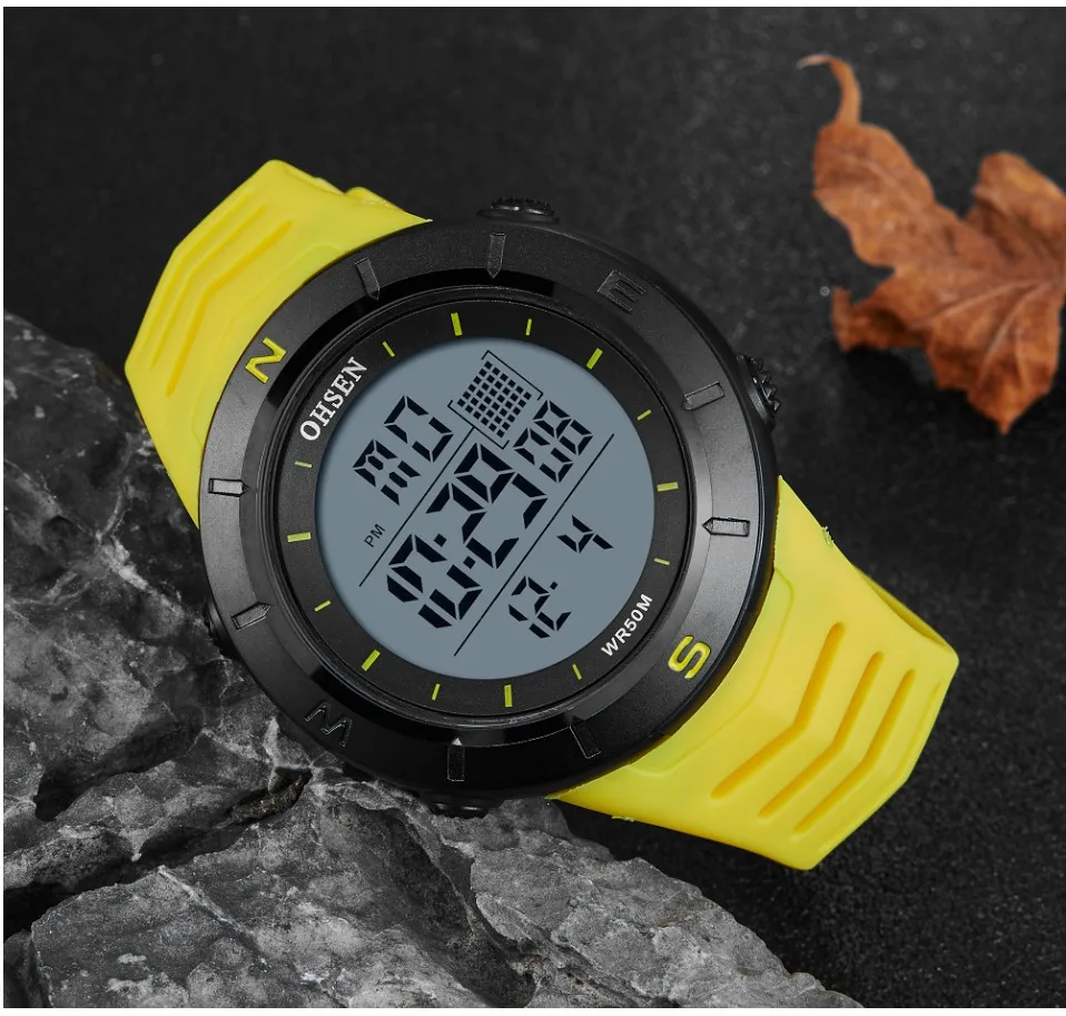 Цифровые ЖК-мужские часы reloj hombre Военный Зеленый Водонепроницаемый Открытый Бег наручные часы, силиконовый браслет часы мужские подарки для мальчиков
