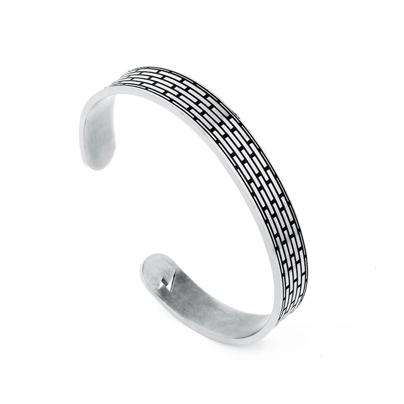 Мужской Открытый браслет из титановой стали в стиле хип-хоп с граффити молнией 358