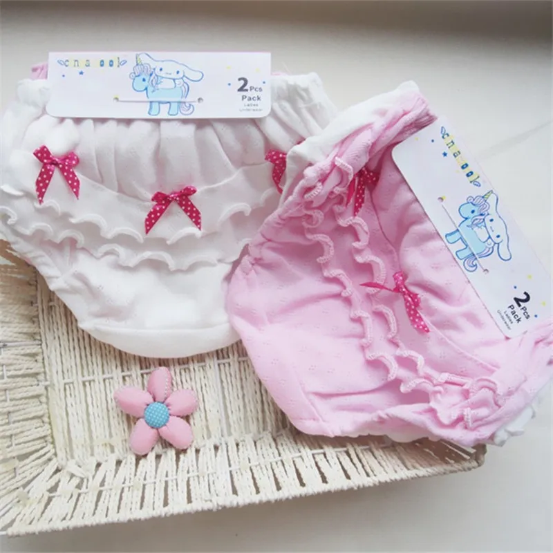 

2/pcs Girls underwear briefs color thin baby panties bow fungus triangle briefs children's panties Kids briefs Underpants