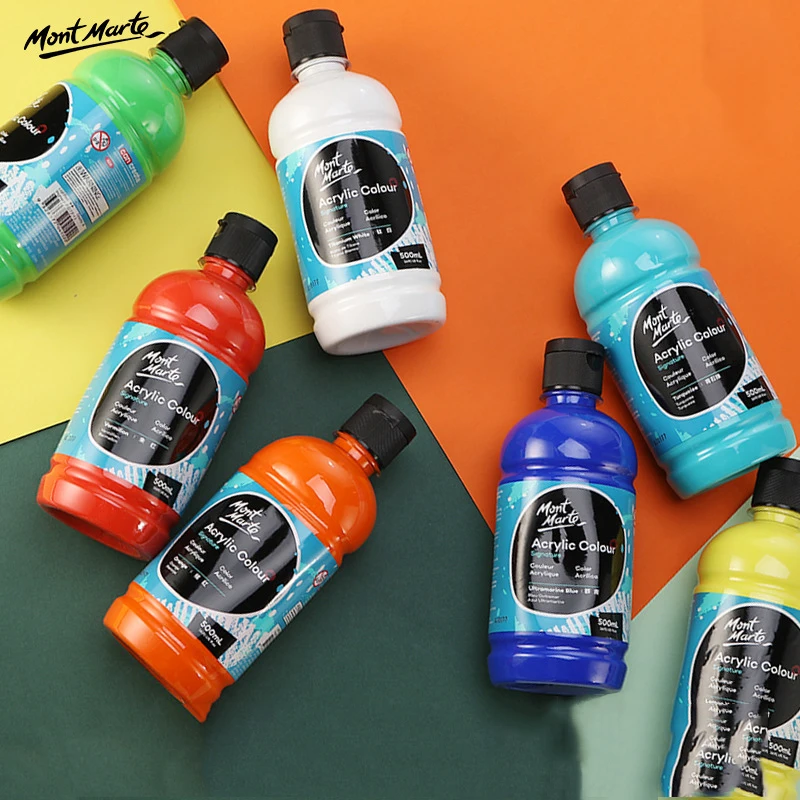 Mont Marte Профессиональный Акриловые Краски большой Ёмкость 500 мл полу-матовое