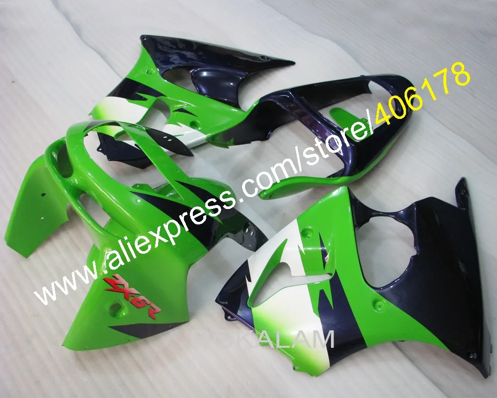 

Оптовая продажа, новый популярный обтекатель для Kawasaki Ninja ZX6R 1998 1999 ZX-6R 98-99 ZX 6R 98 99, полный обтекатель зеленого и фиолетового цветов